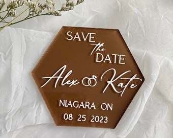 Custom Wedding Save the Date Magnet Wedding Invitation Acrylic Magnet for Wedding Announcement Personalized Name Save the Date Wedding