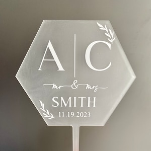 Personalized Acrylic Wedding Cake Topper for Wedding Name Cake Topper Custom Cake Topper Wedding Bridal Shower Cake Topper Acrylic Topper