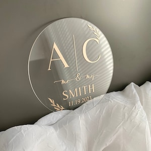 Custom Wedding Cake Topper Acrylic Wedding Cake Topper with Date Personalized Cake Topper for Wedding Custom Name Cake Topper Sign Wedding