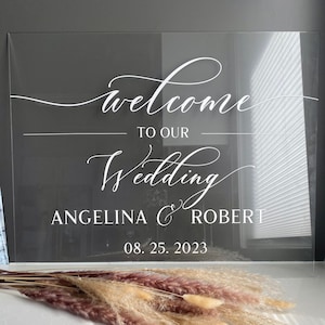 Acrylic Welcome Wedding Sign Acrylic Welcome Sign for Wedding Entrance Sign Personalized Welcome Wedding Sign Acrylic Poster Signage Wedding