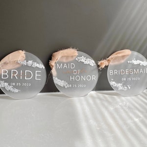 Bridesmaid Proposal Ornament Gift for Bridesmaid Wedding Proposal Gift Ornament Tag Acrylic Ornament Bridesmaid Gift Proposal Tag Sign Gift