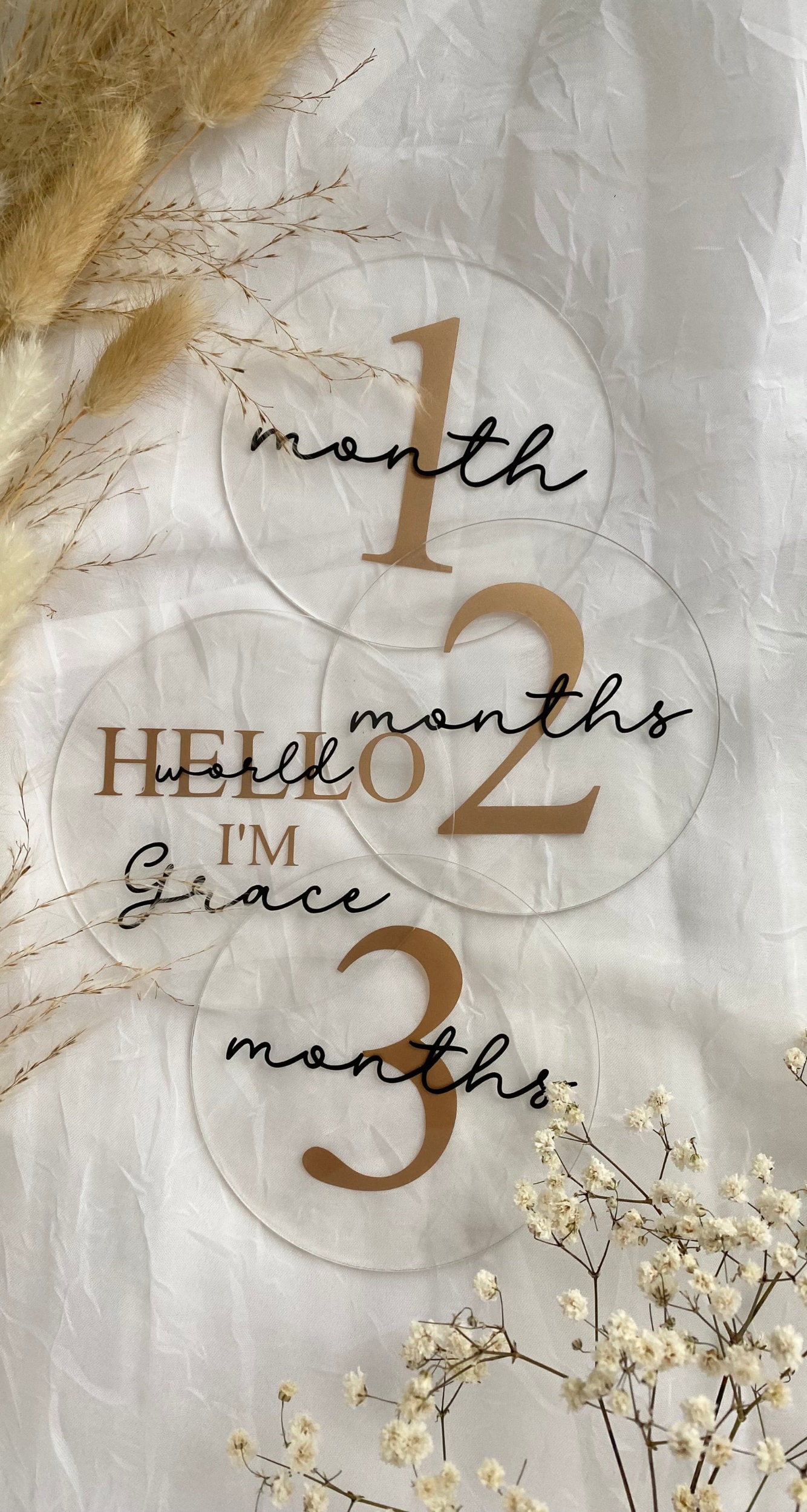 Custom Acrylic Baby Monthly Milestone for Photo Prop Baby Milestone ...