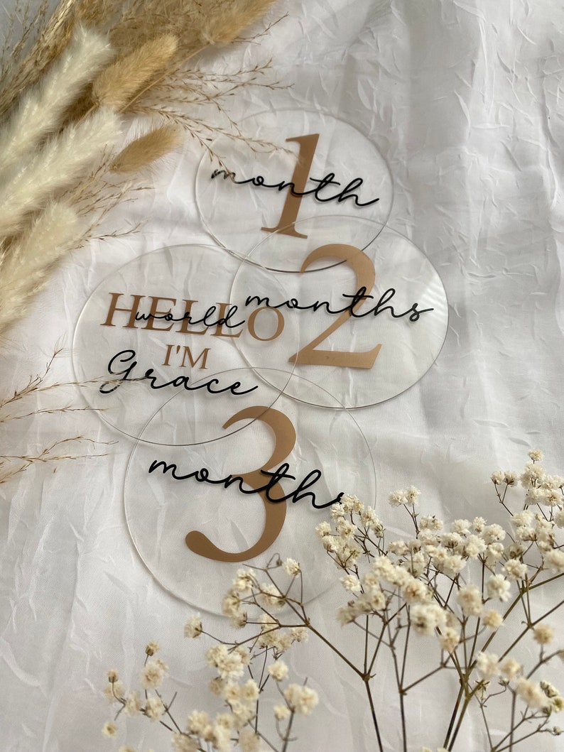 Custom Acrylic Baby Monthly Milestone for Photo Prop Baby Milestone ...