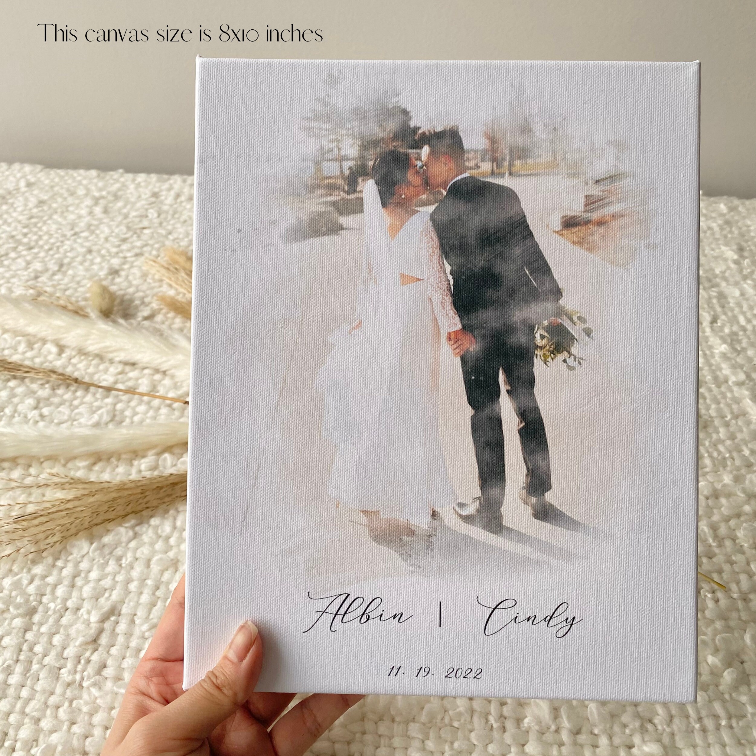 Custom Anniversary Portrait Painting Gift for Her Wedding Decor ...