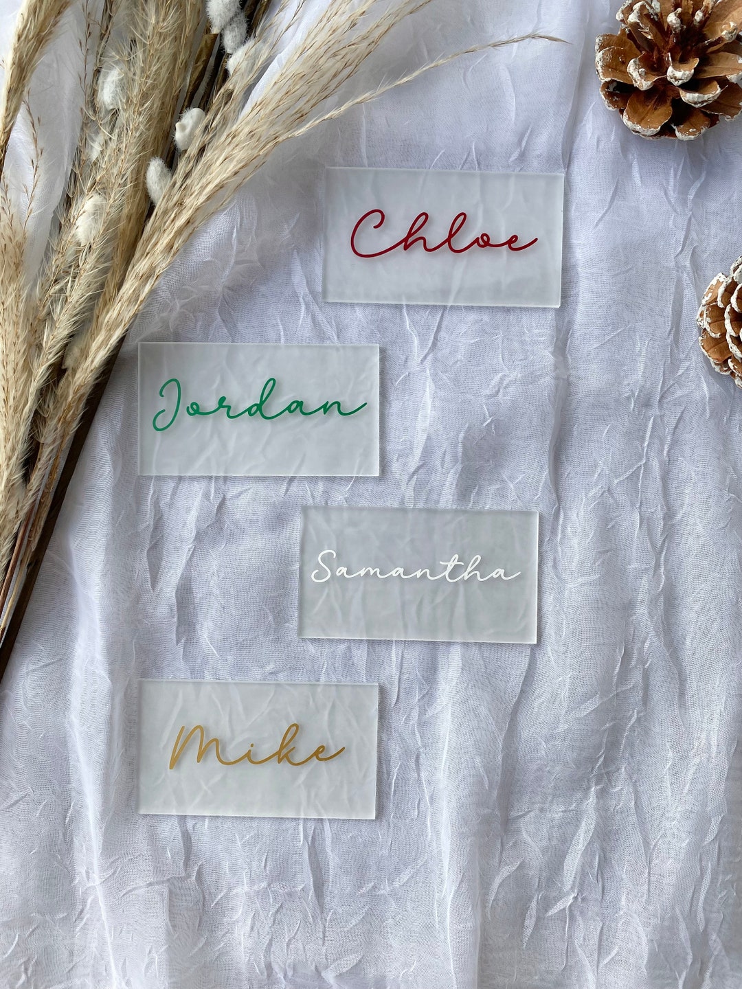 Acrylic Christmas Dinner Place Cards for Christmas Dinner Etsy Canada