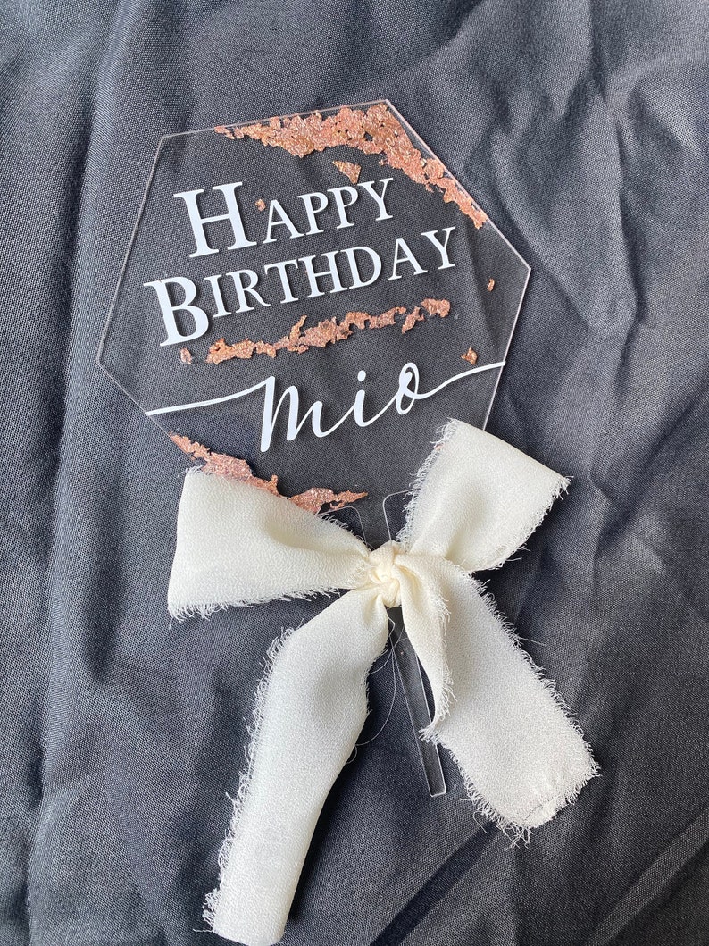 Happy Birthday Cake Topper Acrylic Sign Cake Decoration Supply Custom ...