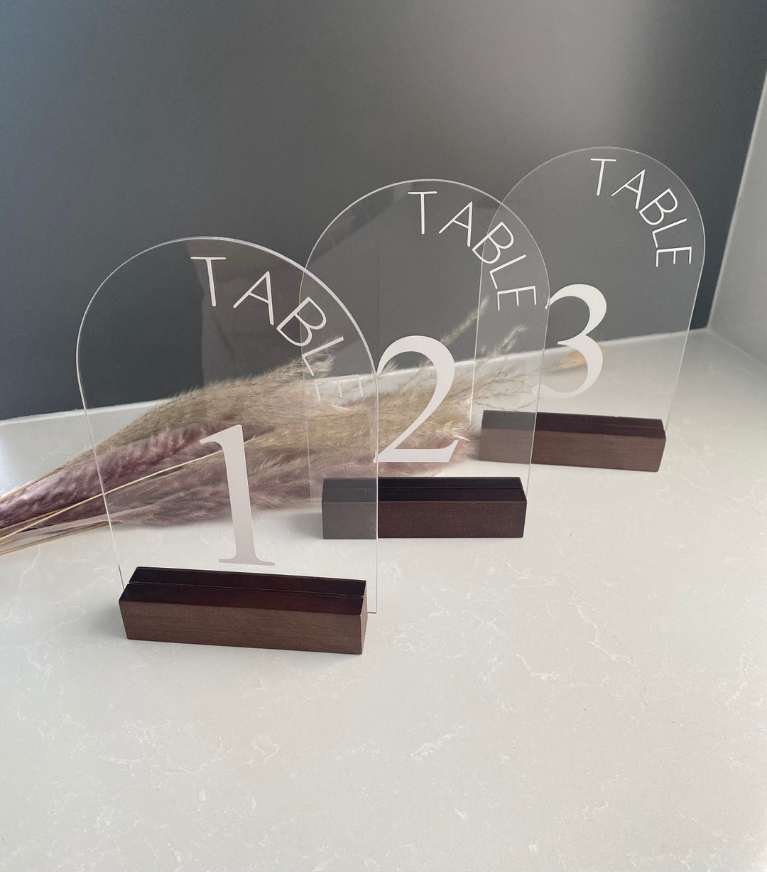 Arch Acrylic Table Number Signs for Wedding Table Signs Custom Etsy