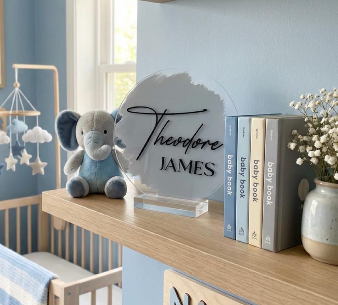 Custom Baby Name Sign Plate Nursery Decoration Name Plaque for New Born ...