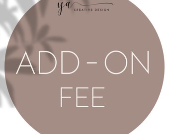Add On Fee - Select Your Item Type From Drop Down Menu