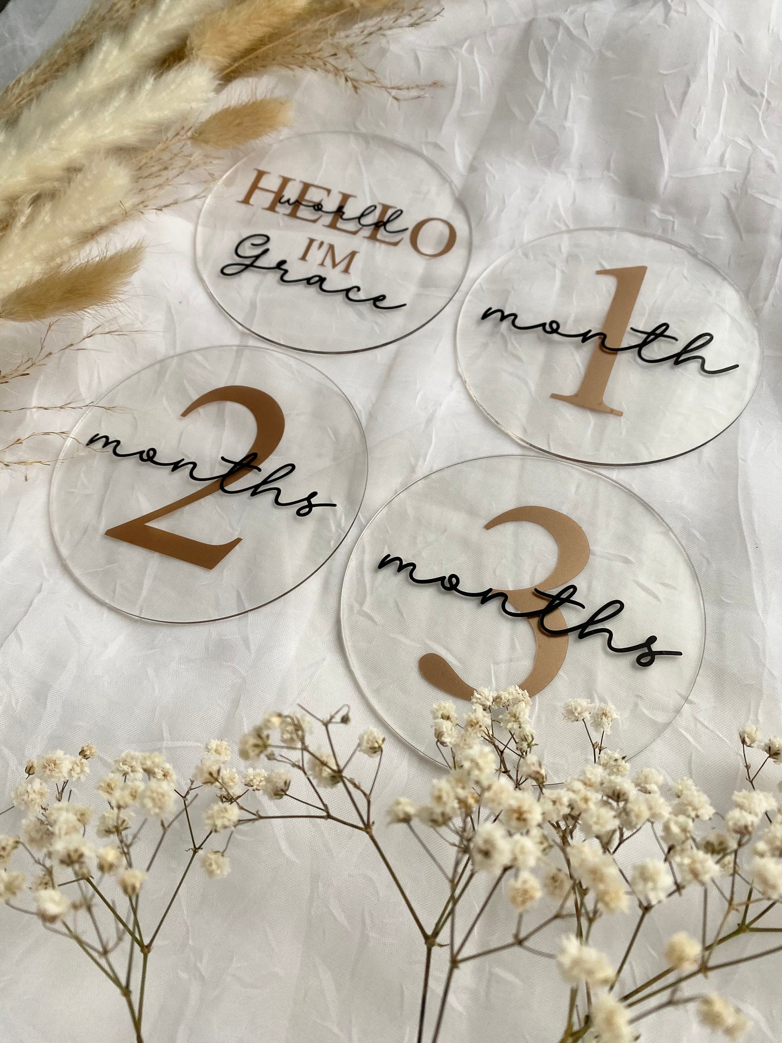 Custom Acrylic Baby Monthly Milestone for Photo Prop Baby Milestone ...