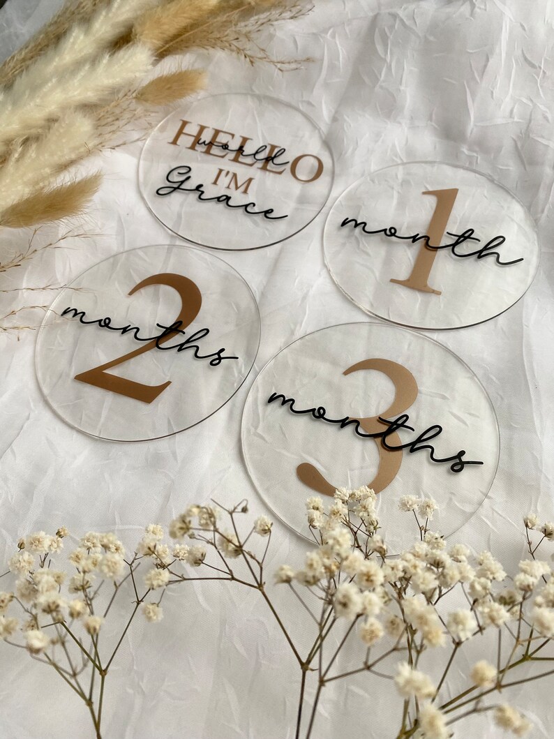 Custom Acrylic Baby Monthly Milestone for Photo Prop Baby Milestone ...
