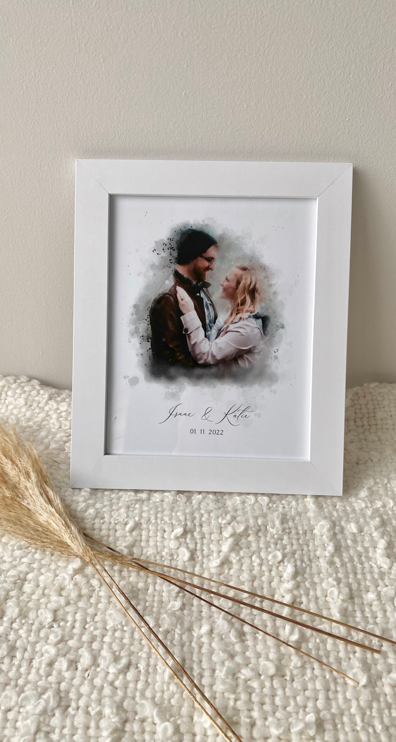 Custom Anniversary Portrait Painting Gift for Her Wedding Decor ...