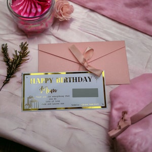 Carte à gratter, bon cadeau, anniversaire maman et maman, n'importe quel billet aluminium personnalisé, billet souvenir de luxe, surprise, concert,