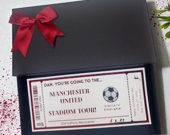 Football Stadium Tour, Scratch Ticket Sports Voucher, Any Personalised Foil Ticket, Luxury Keepsake Ticket, Surprise, Gift,