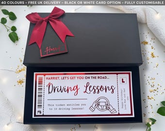 Driving Lessons, Learner Any Personalised Foil Ticket, Luxury Keepsake, Surprise, Gift, Voucher, 17 Birthday