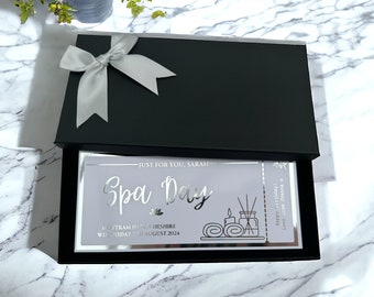 Spa Day Gift Any Personalised Foil Ticket, Mother's Day, Luxury Keepsake Ticket, Surprise, Gift, Concert, Voucher