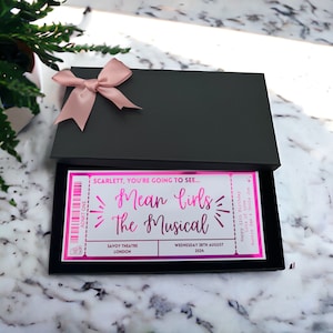 Theatre / Concert Ticket, Any Personalised Foil Ticket, Luxury Keepsake, Surprise, Gift, Voucher, Gig, Event, Tour, Comedy