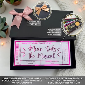 Theatre / Concert / Comedy Ticket, Any Personalised Foil Ticket, Luxury Keepsake, Surprise, Gift, Voucher, Gig, Event, Tour,
