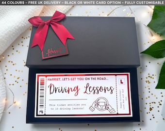 Driving Lessons, Learner Any Personalised Foil Ticket, Luxury Keepsake, Surprise, Gift, Voucher, 17 Birthday