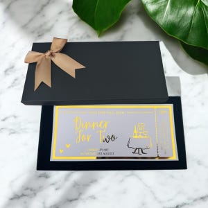 Ticket repas, Rendez-vous amoureux, joli coupon, n'importe quel ticket aluminium personnalisé, ticket souvenir de luxe, surprise, cadeau, anniversaire, chef cuisinier