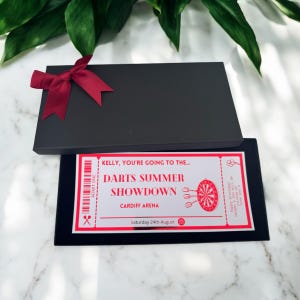 Bon de fléchettes Crucible Match avec carte à gratter pour sport, tout billet en aluminium personnalisé, billet souvenir de luxe, surprise, cadeau,