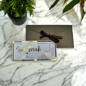 Spa Day Gift Any Personalised Foil Ticket, Mother's Day, Luxury Keepsake Ticket, Surprise, Gift, Concert, Voucher image 2