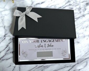 Engagement Gift Money Scratch Voucher, Any Personalised Foil Ticket, Holiday Boarding Pass, Luxury Keepsake Ticket, Surprise,