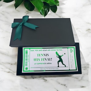 Billet pour le match de tennis de Wimbledon avec carte à gratter Bon pour sport, n'importe quel billet en aluminium personnalisé, billet souvenir de luxe, surprise, cadeau,