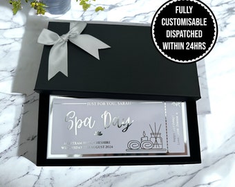 Spa Day Gift Any Personalised Foil Ticket, Mother's Day, Luxury Keepsake Ticket, Surprise, Gift, Concert, Voucher