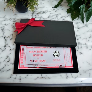 Billet pour match de football avec carte à gratter Bon pour sport, n'importe quel billet en aluminium personnalisé, billet souvenir de luxe, surprise, cadeau,