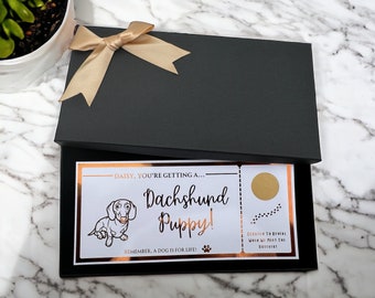 New Puppy Dog Scratch Card You’re Getting A Pet Fur Baby Announcement, Reveal, Suprise, Keepsake, Luxury Foil, Gift, Present, We're