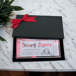 Leçons de conduite, Apprenti, Tout billet papier personnalisé, Souvenir de luxe, Surprise, Cadeau, Bon, 17 anniversaire