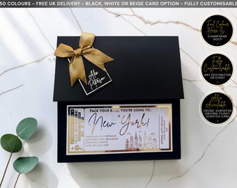 New York Boarding Pass | Custom Foil Ticket | Surprise Holiday Reveal Gift