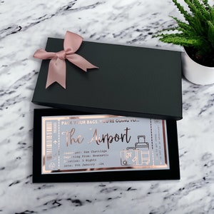 Faux billet d'avion, secret surprise, faux billet d'avion, n'importe quel billet en aluminium personnalisé révélateur, souvenir de luxe, cadeau, bon d'achat, poule, cerf
