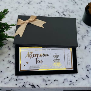 Bon pour le thé de l'après-midi, n'importe quel billet en aluminium personnalisé, fête des mères, billet souvenir de luxe, surprise, cadeau, Ritz, grand-mère, grand-mère, fête des mères