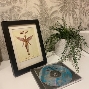 FRAMED ALBUM COVER|room decoration|nirvana room decoration|posters|Rock music|Home decor|Room Prints|Wall Art|Grunge Rock|Aesthetic Room Dec