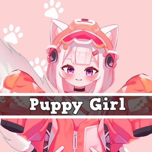 Puppy Girl Vtuber Avatar 2d Live 2d con 5 espressioni Iphone Traking per Twitch
