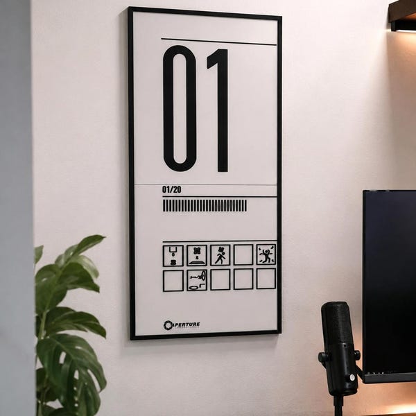 Portal Level Poster decoracion de pared impreso en 3d
