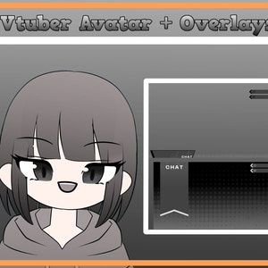 Cute Vtuber Live2d Avatar Cheap For streaming Black hair girl Expressive