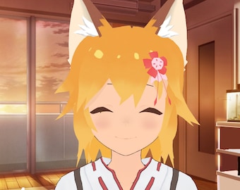 Senko Avatar vtuber 3d for streamers Fox avatar Fox ears