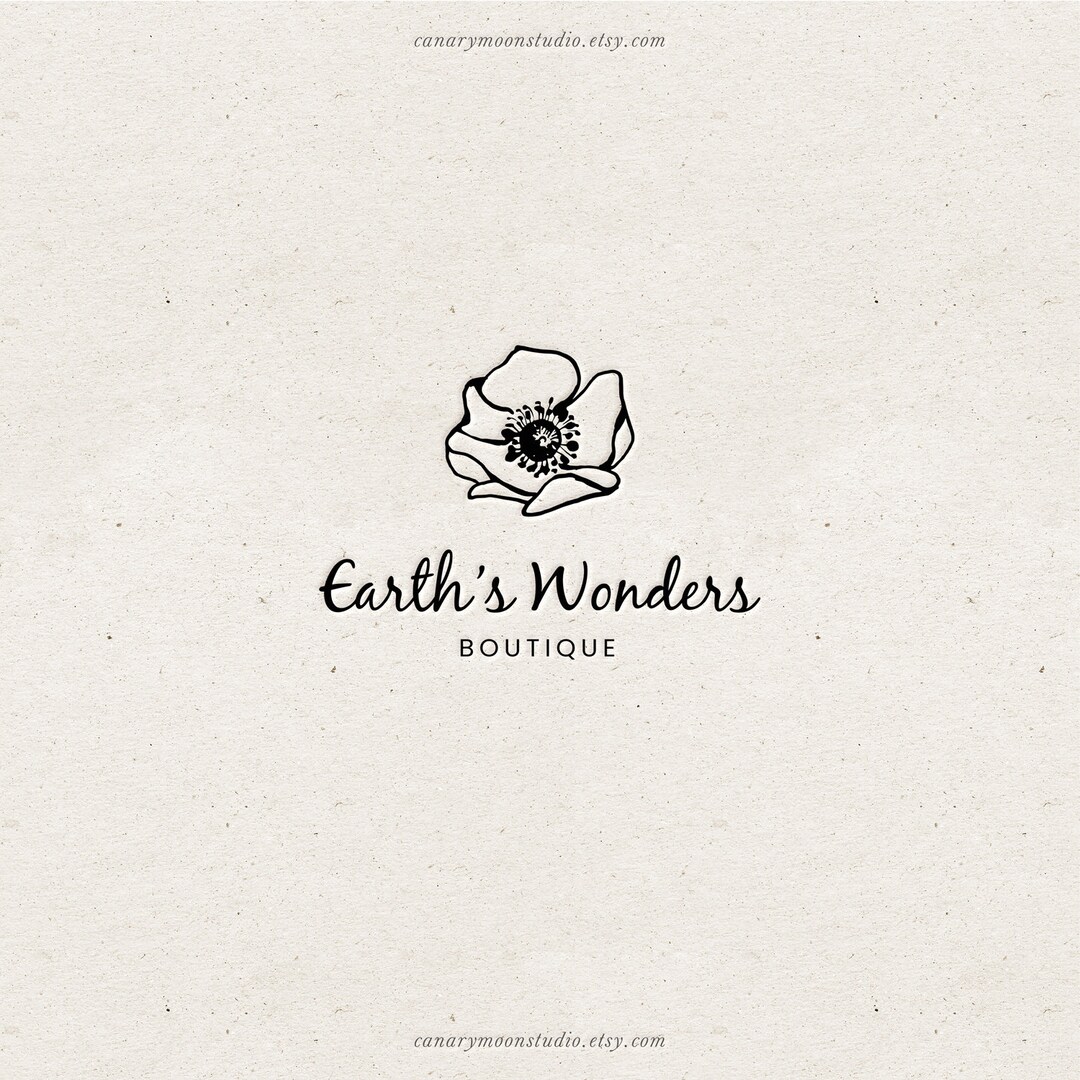 DIY Pretty Petals Logo Handdrawn Logo Customizable Etsy