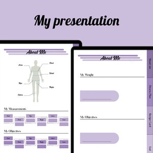 Digital fitness planner, for Ipad, Goodnotes and Notability, Undated.