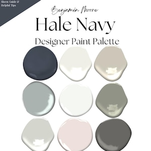 Benjamin Moore Hale Navy Designer Home Paint Colour Palette *21 PAGES*