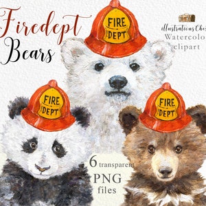 Gute Feuerwehr Bär Clipart, Flammenlöscher, Feuerwehrmänner Pandabären, Flammenkämpfer Bambusbären, schwarz-weiße Bären