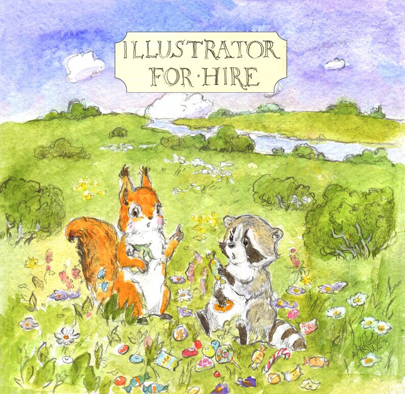 Illustrator for Hire Kids Whimsical Book Watercolors Artist for Hire