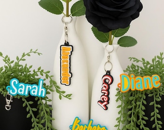 Personalized 3D Printed Name Keychain, 3 Color Custom Keyring, Backpack Tag, Bag Charm, Kids Gift