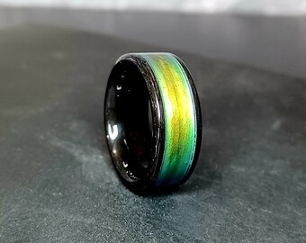 Anillo de fibra de carbono de ondas estrechas que cambia de color (por temperatura).