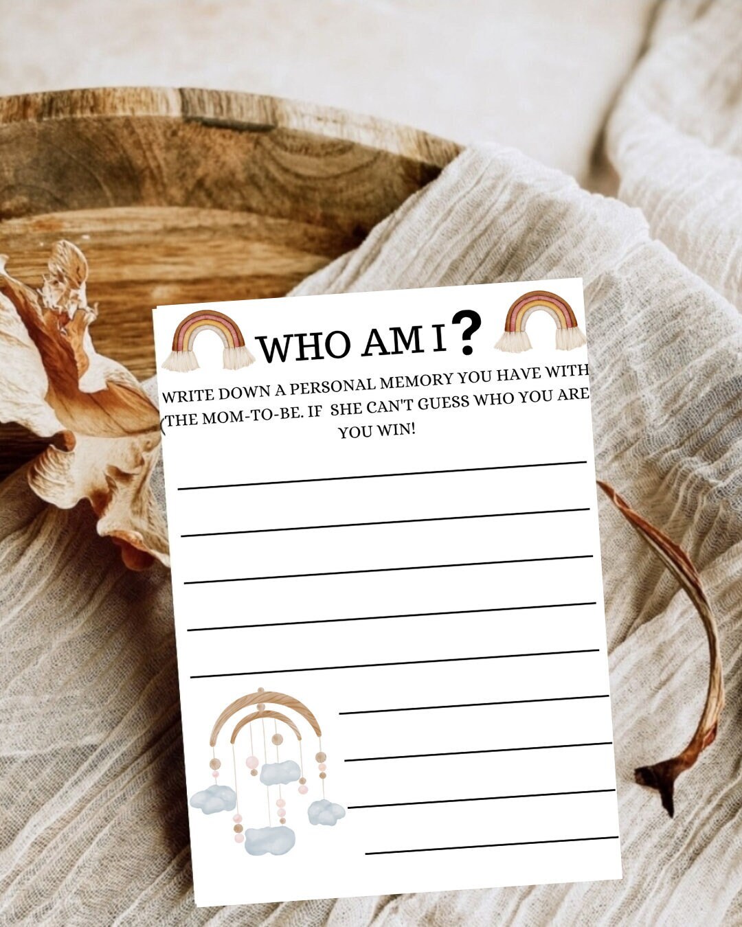 Who Am I Baby Shower Game Shower Game Mom to Be Mom to Be Etsy