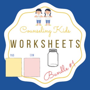 Counseling Kids Worksheet Bundle #1 ( 3 Worksheets)