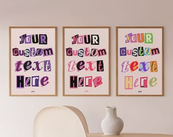 Custom Cutout Letters Print | Personalized Text Poster | Custom Quote Print | Trendy WallArt | Y2K Room Decor | Digital Download